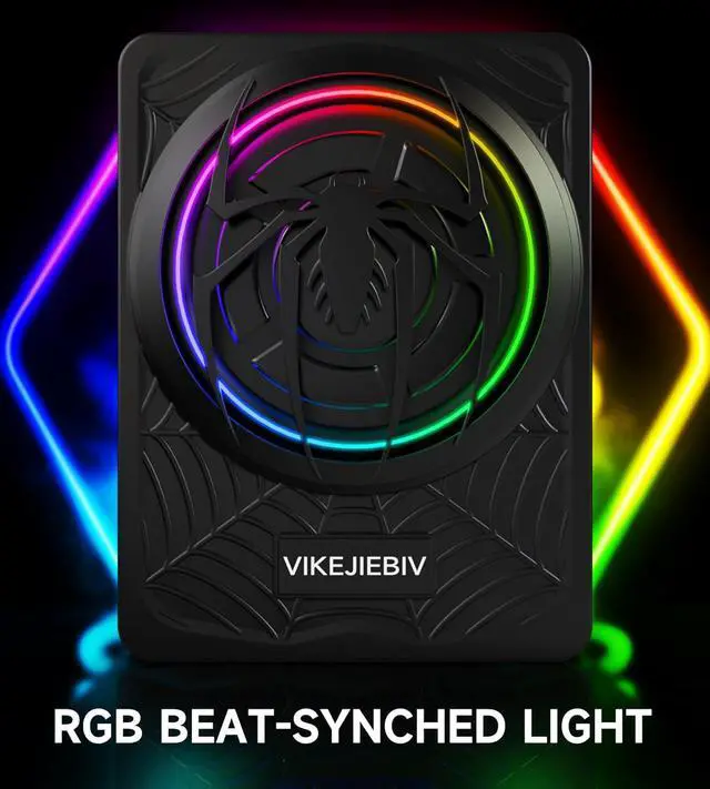 Alt view image 5 of 7 - 1200W RGB Subwoofer, Slim Underseat Car Subwoofer and Amp Package with RGB Beat-Synced Light, Individual Control for Low Pass/Gain/Boost (A, B)