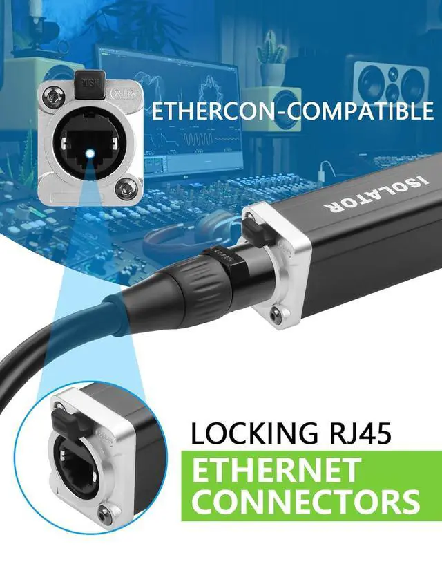 Alt view image 5 of 7 - CERRXIAN 2-Channel Multi Snake 3Pin XLR to Ethercon-Compatible CAT5/CAT6/CAT7 Ethernet Breakout for Live Stage Audio, Lighting & DMX512 (1 Pair: Male&Female) - 2.6FT