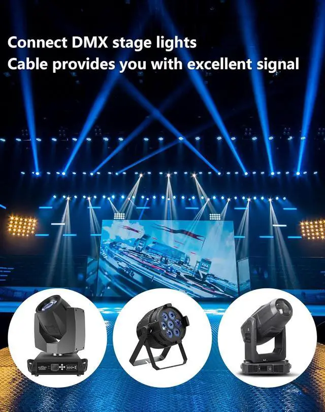 Alt view image 4 of 7 - CERRXIAN 2-Channel Multi Snake 3Pin XLR to Ethercon-Compatible CAT5/CAT6/CAT7 Ethernet Breakout for Live Stage Audio, Lighting & DMX512 (1 Pair: Male&Female) - 2.6FT