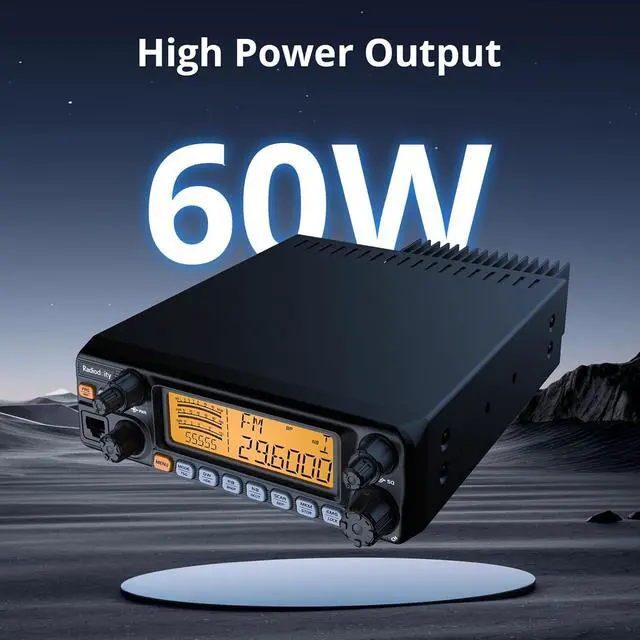 Alt view image 3 of 7 - QT60 Pro 10 Meter Radio SSB, AM, FM, PA, 60W High Power Amateur Ham Mobile Transceiver, Large LCD Display, RX & TX Noise Reduction, NOAA with Alert, with CTCSS/DCS, ASQ