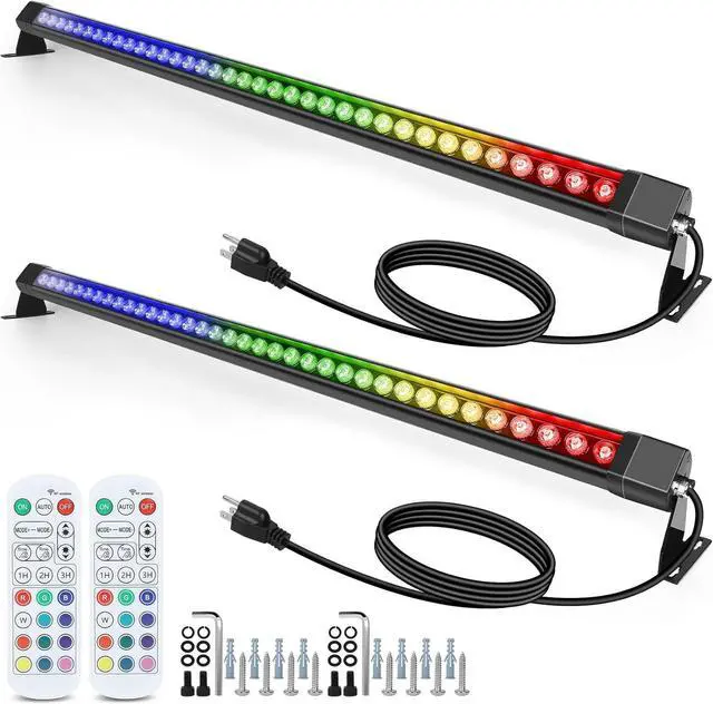 Main image of RGB Wall Washer Light with Bar 2Pack, 72W LED RGB Color Changing Landscape Wall Wash Lights, 4FT 120V Dimmable Stage Wash Light Bar for Hotel,Building,Commercial Garden Lighting
