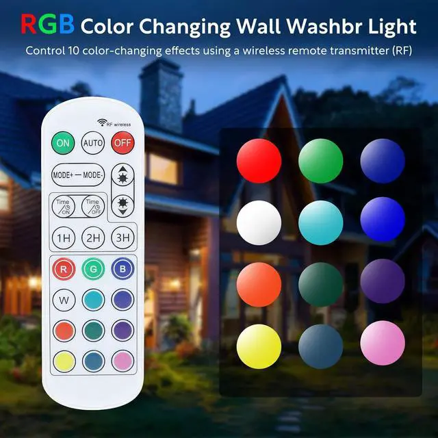 Alt view image 7 of 7 - RGB Wall Washer Light with Bar 2Pack, 72W LED RGB Color Changing Landscape Wall Wash Lights, 4FT 120V Dimmable Stage Wash Light Bar for Hotel,Building,Commercial Garden Lighting