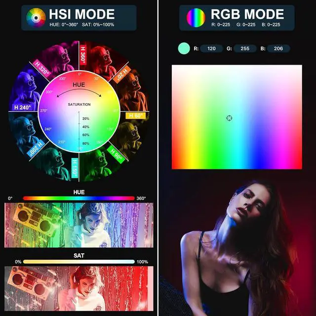 Alt view image 2 of 7 - GVM RGB Tube Light Wand with 660 Lamp Beads, 48" Photography Lighting - 2700-10000K Light Bar with 12 Scene Effects, DMX/APP Bluetooth Mesh Networking