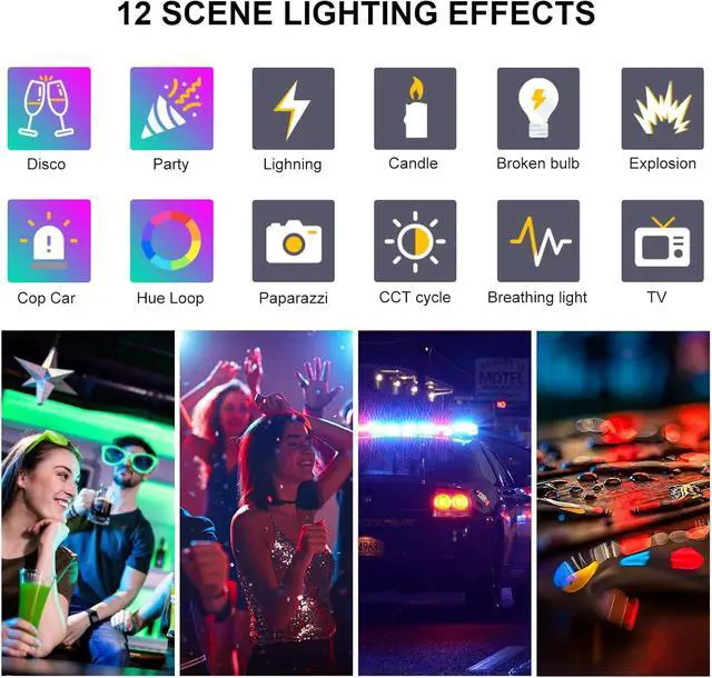 Alt view image 5 of 7 - GVM RGB Tube Light Wand with 660 Lamp Beads, 48" Photography Lighting - 2700-10000K Light Bar with 12 Scene Effects, DMX/APP Bluetooth Mesh Networking