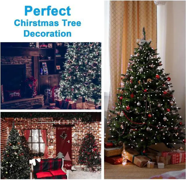 Alt view image 2 of 7 - Christmas Tree Lights 592LED 16 Lines 8 Modes for 8 ft Tree, UL Certified Indoor/Outdoor Christmas Decorations 16 * 9.8ft Drops Cool White