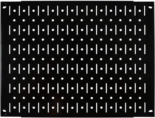 Alt view image 2 of 7 - Pegboard Wall Organizer Tiles Modular Black Metal Pegboard Tiling Set - Four 12-Inch Tall x 16-Inch Wide Peg Board Panel Wall Storage Tiles - Easy to Install (Black)