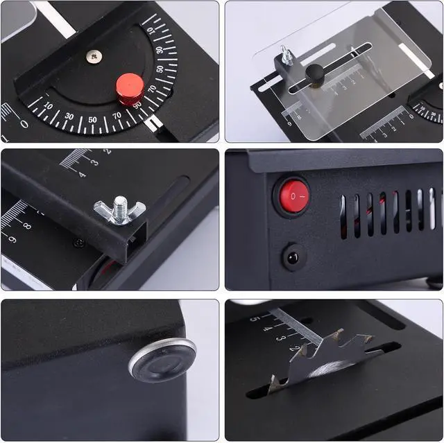 Alt view image 6 of 7 - Mini Table Saw,100W Mini Desktop Electric Saw Cutter Speed & Angle Adjustable 16MM Cutting Depth, Seven Speed Adjustable Power Supply,table sawelectrical, mini table saw for crafts