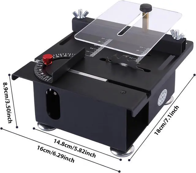 Alt view image 7 of 7 - Mini Table Saw,100W Mini Desktop Electric Saw Cutter Speed & Angle Adjustable 16MM Cutting Depth, Seven Speed Adjustable Power Supply,table sawelectrical, mini table saw for crafts