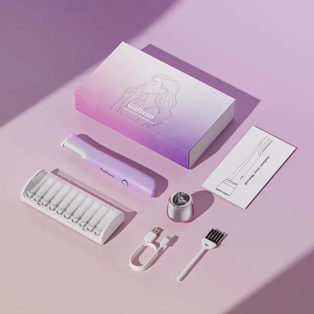 Alt view image 7 of 7 - Sonic Dermaplaning Tool for Women, Rechargeable Face Dermaplane Razor Sonic Edge Technology for Facial Hair, Exfoliating and Peach Fuzz, 10 Rell Blades Purple