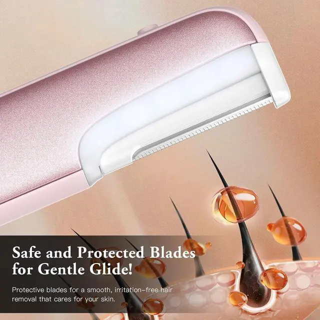 Alt view image 4 of 7 - Dermaplaning Tool for Women Face - Edge Technology Sonic Dermaplane Razor for Facial Exfoliation & Peach Fuzz Hair Removal with 10 Rell Blades (Pink)