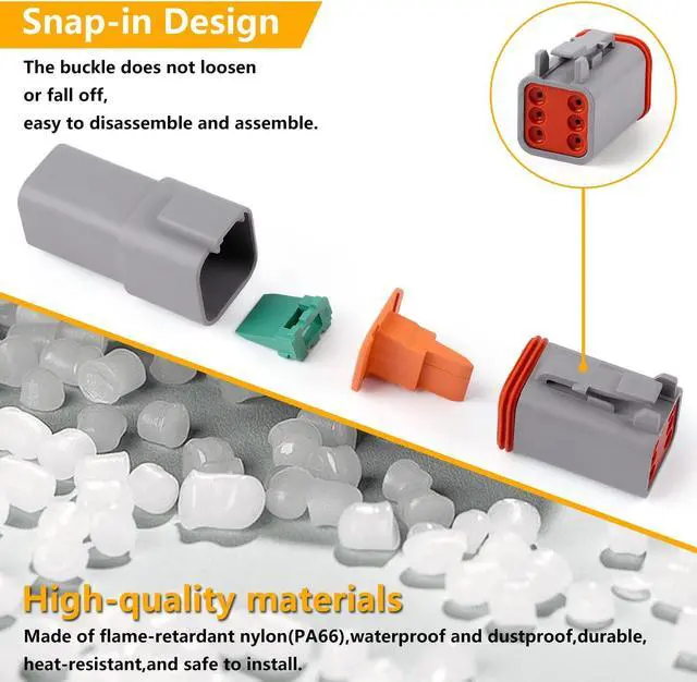 Alt view image 4 of 7 - 338pcs DT Deutsch Connector Kit - 2/3/4/6/8/12 Pin Connectors, Deutsch Crimping Tool, Removal Tool, Waterproof Automotive Electrical Connector