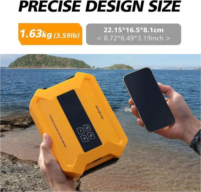 Alt view image 5 of 7 - Paddle Board Pump Electric Portable, 20PSI High-Pressure SUP Pump, ligent Dual-Stage Inflation Deflation Function, Auto-Off, LED Display, Air Pump for Paddleboards, Inflatable Boat Tents