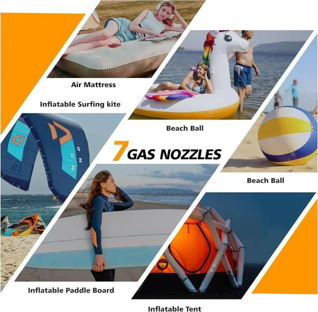 Alt view image 7 of 7 - Paddle Board Pump Electric Portable, 20PSI High-Pressure SUP Pump, ligent Dual-Stage Inflation Deflation Function, Auto-Off, LED Display, Air Pump for Paddleboards, Inflatable Boat Tents