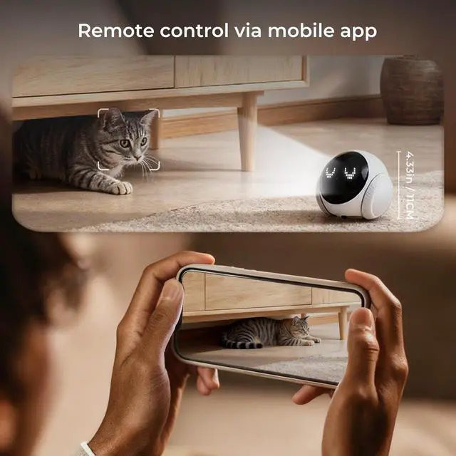 Alt view image 3 of 7 - Magic S1 Indoor Security Robot Camera 1080P Movable Pet Camera with App Control, 2-Way Audio, Motion Detection, Night Vision, Auto-Recharge, Smart Home Cam for Pet/Elderly/Baby (White)