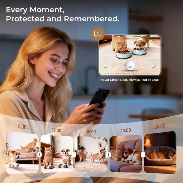 Alt view image 7 of 7 - Magic S1 Indoor Security Robot Camera 1080P Movable Pet Camera with App Control, 2-Way Audio, Motion Detection, Night Vision, Auto-Recharge, Smart Home Cam for Pet/Elderly/Baby (White)