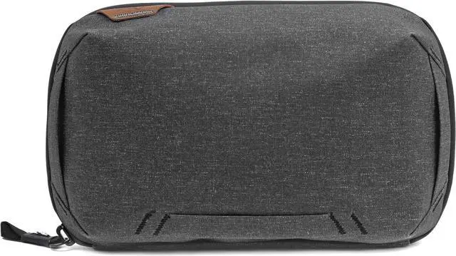 Main image of Tech Pouch, Charcoal, Electronics Organizer for Travel or Everyday Carry, Origami-Style Storage, Cable Pass-Through, Weatherproof Recycled Nylon, Gear Carry Bag for Men and Women