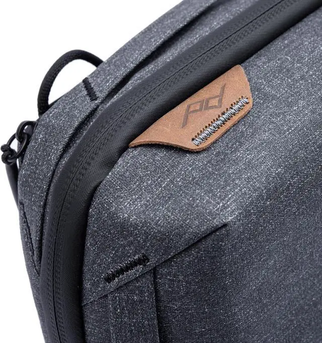 Alt view image 5 of 7 - Tech Pouch, Charcoal, Electronics Organizer for Travel or Everyday Carry, Origami-Style Storage, Cable Pass-Through, Weatherproof Recycled Nylon, Gear Carry Bag for Men and Women