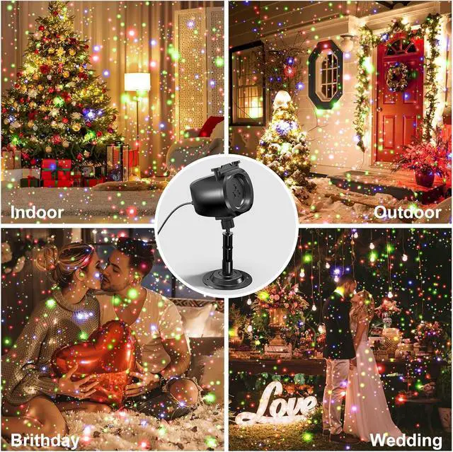 Alt view image 7 of 7 - Christmas Laser Projector Light Outdoor, RGB 3 Colors Laser Lights with 24 Patterns, IP65 Waterproof Star Projector Firefly Moving Lights Show Decor for Garden Yard Christmas Halloween Holiday Party