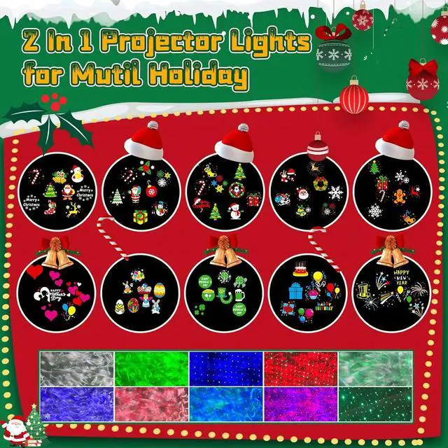 Alt view image 2 of 7 - Easter Decor Projector Lights Outdoor - 3 in 1 HD Effects (Firefly & Ocean Wave + 10 Slides & 10 Colors) Waterproof with Timer Holiday Landscape Light for Indoor Outdoor House Decor