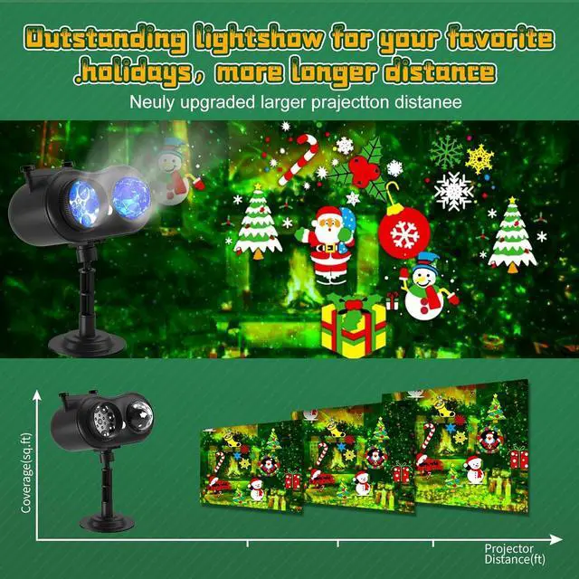Alt view image 3 of 7 - Easter Decor Projector Lights Outdoor - 3 in 1 HD Effects (Firefly & Ocean Wave + 10 Slides & 10 Colors) Waterproof with Timer Holiday Landscape Light for Indoor Outdoor House Decor