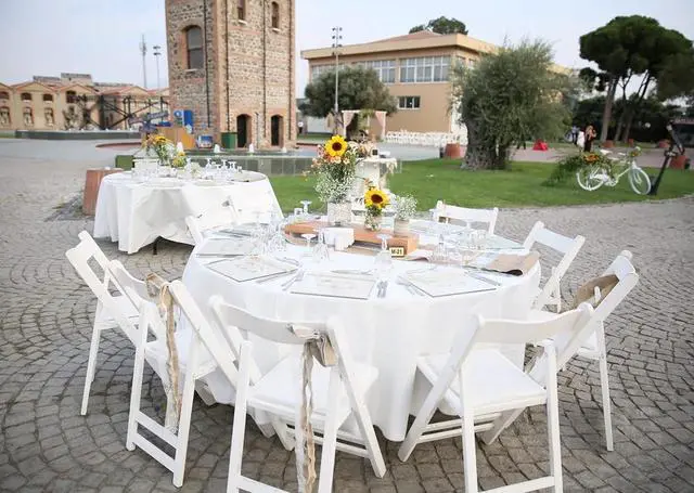 Alt view image 6 of 7 - 24 Pack - Plastic Table Cloth Disposable, 96'' Tablecloth for Round Tables, White Disposable Table Cloths for Parties, Picnics, Camping, Waterproof & Stain-Resistant
