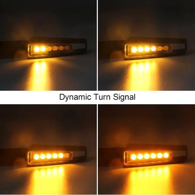 Alt view image 2 of 4 - DC12V 4Pcs Motorcycle Indicator Lights Flowing 6pcs LED Bulbs Turn Signal Lights Blinkers for Motorcycles, Scooters, Quad Wheelers, Off-Road Vehicles(Space Grey 4pcs)