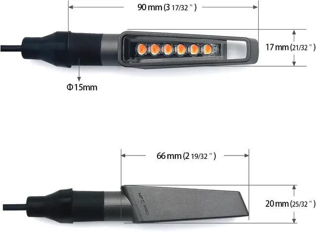 Alt view image 4 of 4 - DC12V 4Pcs Motorcycle Indicator Lights Flowing 6pcs LED Bulbs Turn Signal Lights Blinkers for Motorcycles, Scooters, Quad Wheelers, Off-Road Vehicles(Space Grey 4pcs)