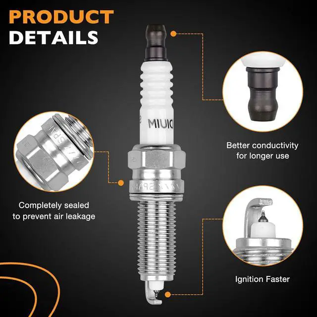 Alt view image 5 of 7 - UF652 Ignition Coil Pack & Iridium Spark Plugs Set of 4 Compatible with 2012-2021 Hyundai Accent, 2012-2017 Hyundai Veloster, 2012-2013 Dodge Attitude, 2012-2019 Kia Rio, 2012-2019 Kia Soul