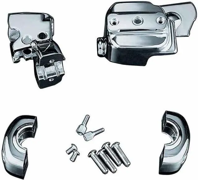 Main image of 9126 Motorcycle Handlebar Accessory: Complete Chrome Replacement Brake and Clutch Control Dress-Up Kit for 1996-2017 Harley-Davidson Motorcycles, Single Disc