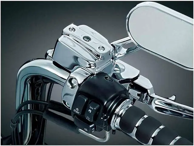 Alt view image 2 of 5 - 9126 Motorcycle Handlebar Accessory: Complete Chrome Replacement Brake and Clutch Control Dress-Up Kit for 1996-2017 Harley-Davidson Motorcycles, Single Disc