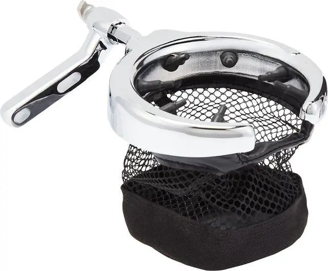 Main image of 1462 Motorcycle Handlebar Accessory: Universal Drink/Cup Holder with Mesh Basket for Clutch/Brake Perch Mount, Chrome
