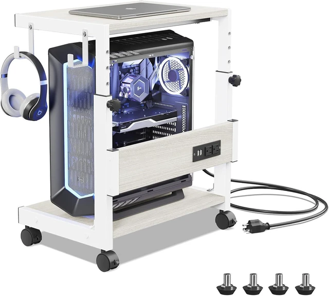Main image of Computer Tower Stand with Charging Station, for Small and Mid-Tower PCs