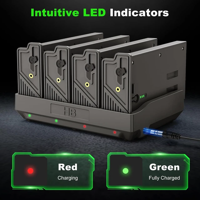 Alt view image 4 of 6 - 4Pack 6000mAh Rechargeable Reveal Lithium Battery Pack with Charger