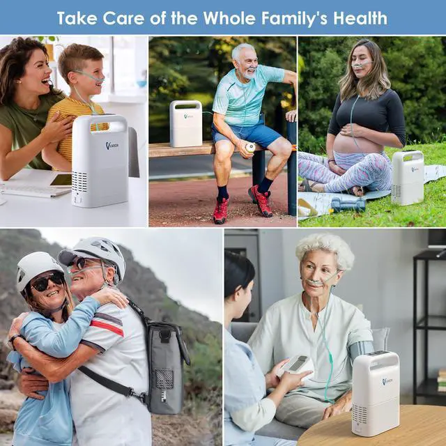 Alt view image 6 of 7 - Monport Portable Oxygen Concentrator - 93%±3% Purity, 1-5L/min Adjustable Flow, 6400mAh 3-4Hrs Battery, Dual Mode (Pulse/Continuous), CECA Molecular Sieve, Travel/Home Use, Auto Shutdown & Aler