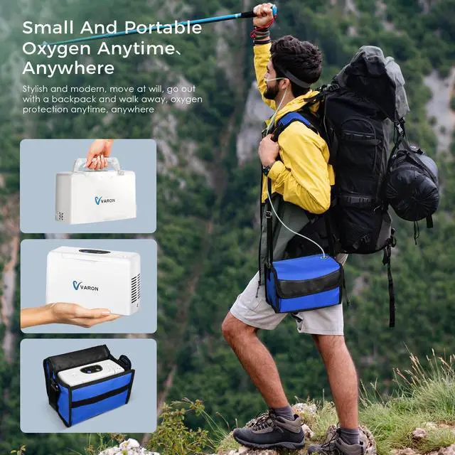 Alt view image 2 of 7 - Monport | Portable Oxygen Concentrator - 3L/min Flow, 30.5% Pure Oxygen, 52dB Quiet with 3 Power Options for Camping,& Travel & High Altitude (Backpac/Accessories)