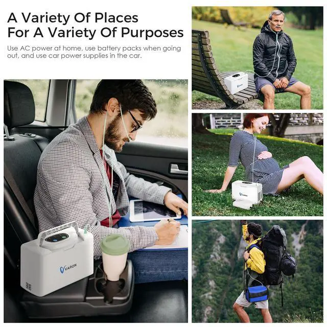 Alt view image 3 of 7 - Monport | Portable Oxygen Concentrator - 3L/min Flow, 30.5% Pure Oxygen, 52dB Quiet with 3 Power Options for Camping,& Travel & High Altitude (Backpac/Accessories)