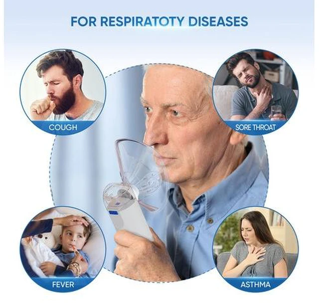 Alt view image 5 of 7 - Monport| Portable Mesh Cool Mist Humidifier, 10ml Tank, 3 Mist Modes, Self-Clean Function, Under 50dB Quiet, Dual Power Supply, Compact Mist Maker with Soft Face Covers & Mouthpiece for Home & Travel