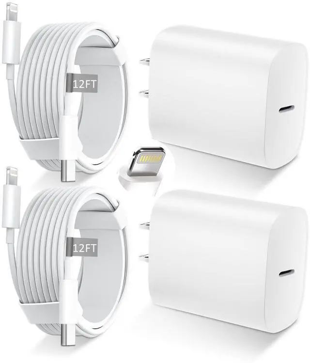 Main image of DiHines Phone 14 13 12 11 Fast Charger,12FT Long Phone Chargers Fast Charging Lightning Cable &20W USB C Charge Block,White