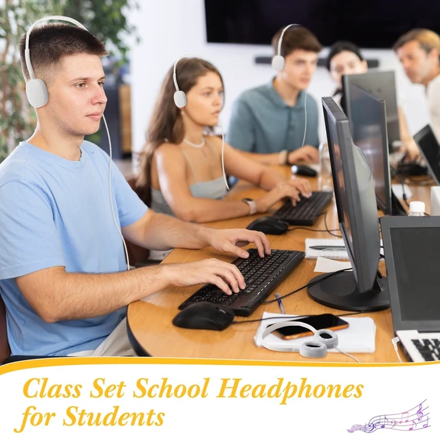 Alt view image 4 of 5 - Konohan 18 Pack Headphones Bulk Wired 3.5mm, White