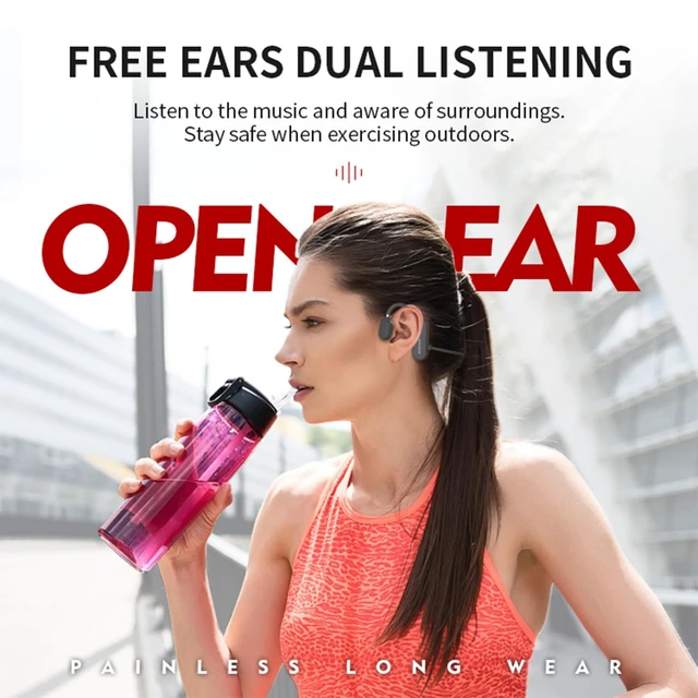 Alt view image 2 of 5 - TOKANI Open Ear Wireless Sports Headphones, Bluetooth 5.0 Waterproof Sweatproof Headset with Mic for Sport Jogging Running Driving Cycling Hiking Indoor and Outdoor Use