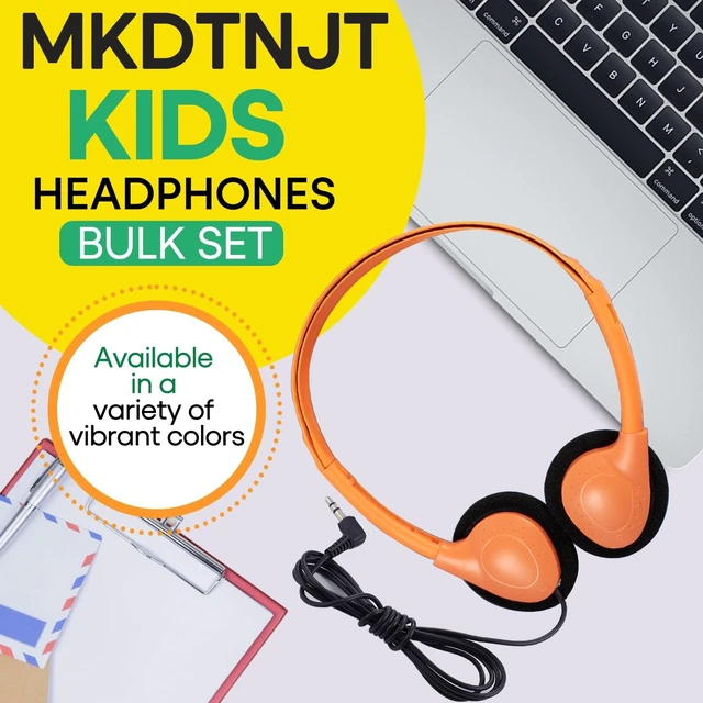 Alt view image 2 of 5 - MKDTNJT Bulk Earbuds Headphones 50 Pack for Kids School Classroom,Wholeslae Wired Adjustable On Ear Earphones Class Set for Students Children Toddler Teens Boys Girls and Adult (HTC002,Multi Color)