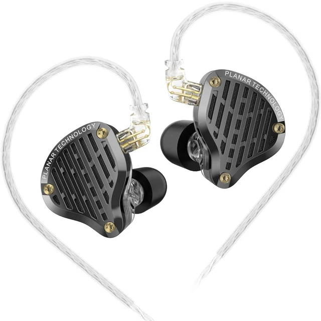Main image of KZ PR3 Earbuds Bass Stereo Sound Comfortable Wired Earphones, 13.2mm Planar Magnetic Driver in-Ear Monitor Headphones HiFi Headset for Audio Engineers, Musicians (Black, Without mic)