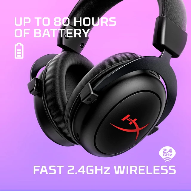 Alt view image 2 of 5 - HyperX Cloud II Core Wireless - Gaming Headset for PC, DTS Headphone:X Spatial Audio, Memory Foam Ear Pads, Black