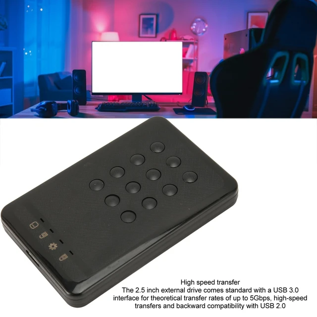 Alt view image 4 of 5 - FOSA USB Encrypted Hard Drive Enclosure, 2.5inch USB3.0 SATA Password Access Hardware Encrypted Portable Enclosure