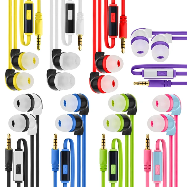 Alt view image 2 of 5 - JustJamz 100x Multipack ^^ Bulk Earbuds with Microphone, for Schools, Classroom, Libraries, Museums, etc., Wired in-Ear Earphones with Mic for Kids, Teenagers & Adults, Affordable Bulk Headphones