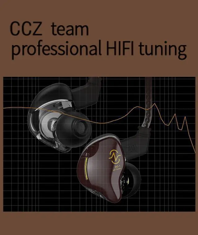 Alt view image 3 of 5 - EZ EAR Wired Earbuds in Ear Headphones Monitor,1DD HiFi Bass Immersive Sound Earphones, for Drummer Musicians Singer Stage Earbuds, Patented Ear Tips Headset,CCZ Coffee Bean (3.5mm Brown with Mic)