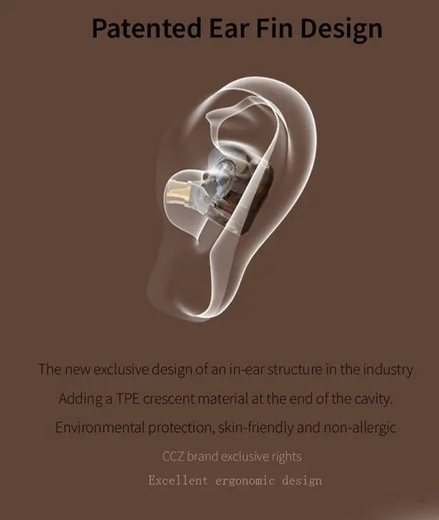Alt view image 5 of 5 - EZ EAR Wired Earbuds in Ear Headphones Monitor,1DD HiFi Bass Immersive Sound Earphones, for Drummer Musicians Singer Stage Earbuds, Patented Ear Tips Headset,CCZ Coffee Bean (3.5mm Brown with Mic)