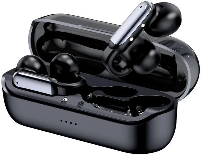Main image of GenXenon Clip-On Bluetooth Earbuds, Open Ear Design for Gym & Sports, Lightweight & Comfortable, Clear Voice Calls, Stable Fit, 35 Hours Playtime - Indoor/Outdoor Wireless EarbudsBlack-3