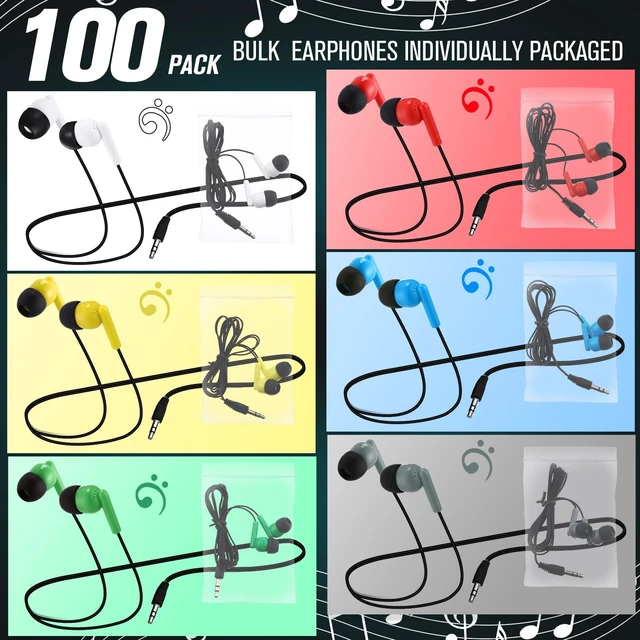 Alt view image 2 of 5 - Konohan 60 Pack Wired Earbuds Bulk with 3.5mm Jack, Bright