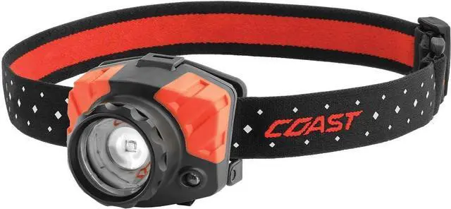 Main image of Coast FL85 615 Lumen Dual Color Pure Beam Focusing LED Headlamp with Twist Focus Hinged Beam Adjustment, Hard Hat Compatibility and Reflective Strap, Red